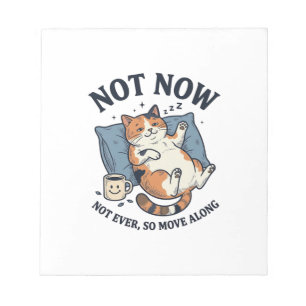 Nicht jetzt Faulpelz Katze Vintage Gravur Lustiges Notizblock