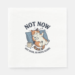 Nicht jetzt Faulpelz Katze Vintage Gravur Lustiges Serviette
