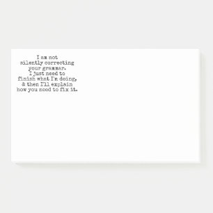 Nicht leise Korrektur Ihres Grammar (noch) Post-it Klebezettel