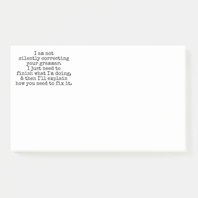 Nicht leise Korrektur Ihres Grammar (noch) Post-it Klebezettel (Vorderseite)