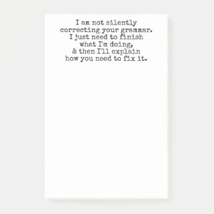 Nicht leise Korrektur Ihres Grammar (noch) Post-it Klebezettel