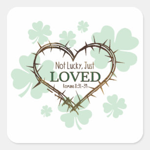 NICHT LUCKY NUR LIEBTE Christlichen St. Patrick's Quadratischer Aufkleber