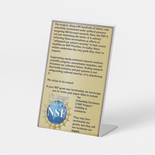 Nicht mehr finanziert sockelschild (Vorderseite)