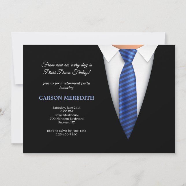 Nicht mehr Krawatten-Ruhestands-Party Einladung (Vorderseite)