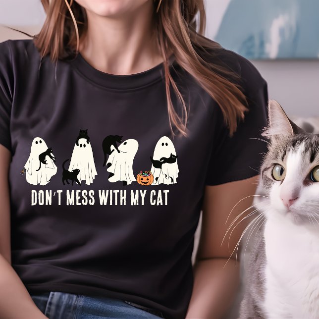 NICHT MEHR MIT MEINER CAT-HALLOWEEN CAT-MAMA T-Shirt (halloween black cat MOM ghost shirt)