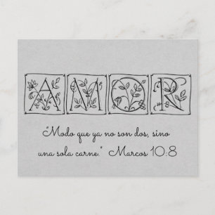 Nicht mehr zwei außer einem Fleisch~Scripture~Span Einladungspostkarte