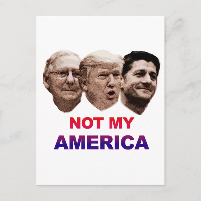Nicht mein Amerika Postkarte (Vorderseite)