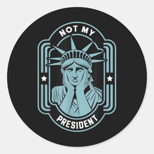 Nicht mein Präsident impeach Trump widersteht Anti Runder Aufkleber (Vorderseite)