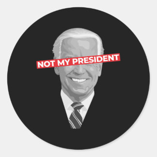 Nicht mein Präsident Joe Biden - Pro Donald Trump Runder Aufkleber