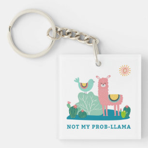 Nicht mein Prob-Lama Pun Square Schlüsselanhänger