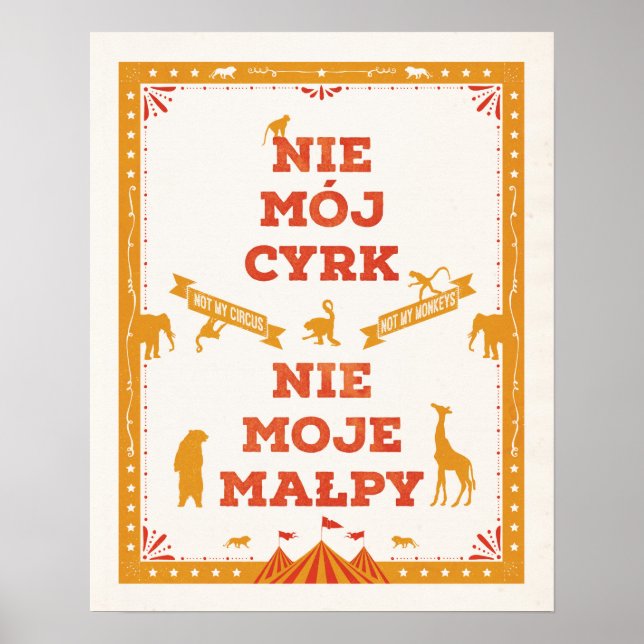 Nicht mein Zirkus, nicht meine Affen: Poster (Vorne)