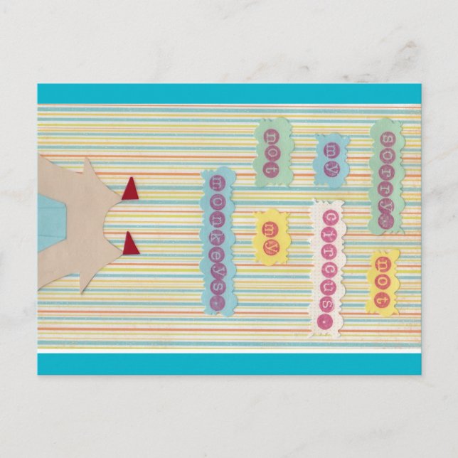 Nicht mein Zirkus. Nicht meine Affen. Postkarte (Vorderseite)