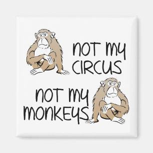 Nicht mein Zirkus oder Affen Lustiger Kühlschrankm Magnet
