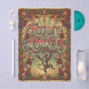 Nicht meine Affen! Vintage-Zirkus-Extravaganza Seidenpapier