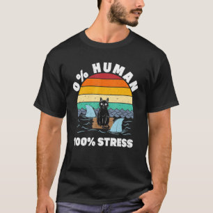 Nicht Mensch, nur gestresste schwarze Katze Retro T-Shirt