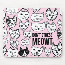 Nicht MEOWT Cat Head Pattern Pink betonen Mousepad
