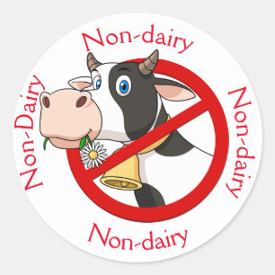 Nicht Milcherzeugnisse mit Kuhsticker Runder Aufkleber