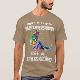 Nicht mit Bartendersaurus Barkeeper Vater Fath dur T-Shirt