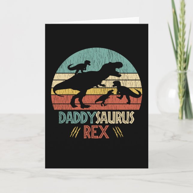 Nicht mit Daddy Saurus Dinosaur Vater Karte (Vorderseite)