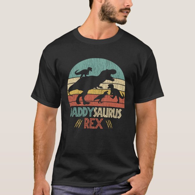 Nicht mit Daddy Saurus Dinosaur Vater T-Shirt (Vorderseite)