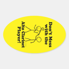 Nicht mit dem Alto Klarinette Player Oval Stic ver Ovaler Aufkleber