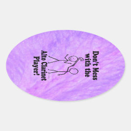 Nicht mit dem Alto Klarinette Player Oval Stic ver Ovaler Aufkleber
