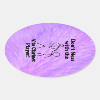 Nicht mit dem Alto Klarinette Player Oval Stic ver Ovaler Aufkleber