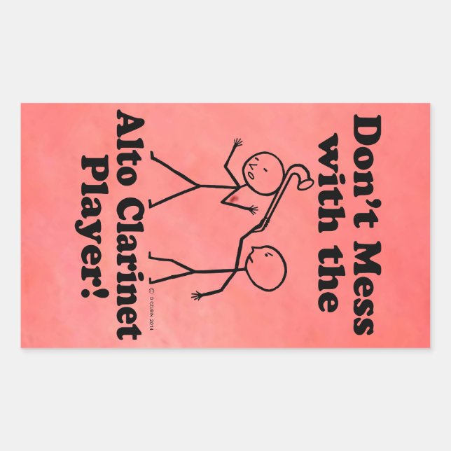 Nicht mit dem Alto-Klarinettenspieler Rectangul du Rechteckiger Aufkleber (Vorderseite)