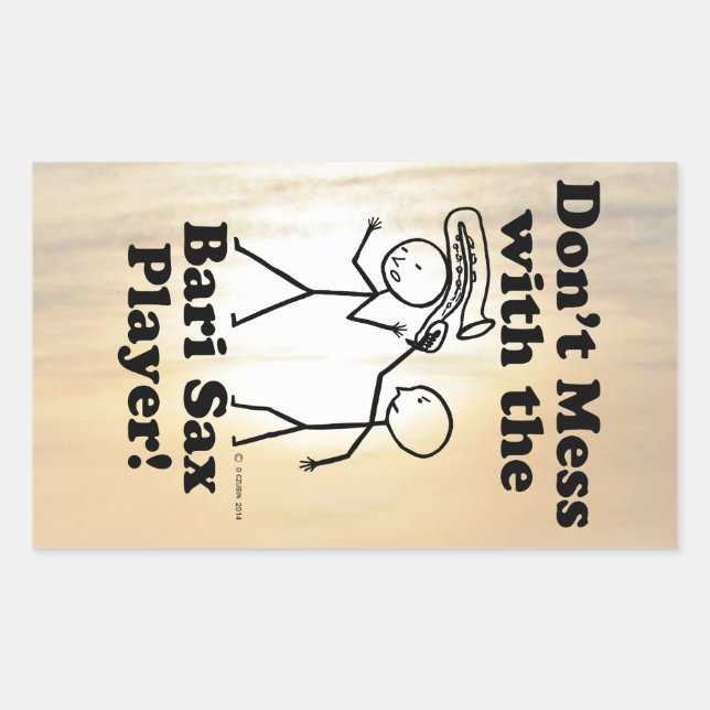 Nicht mit dem Bari Sax Player in der rechteckigen  Rechteckiger Aufkleber (Vorderseite)