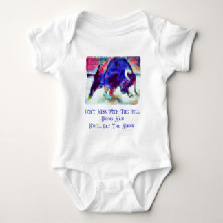 Nicht mit dem Bull Baby White One Stück durcheinan Strampler