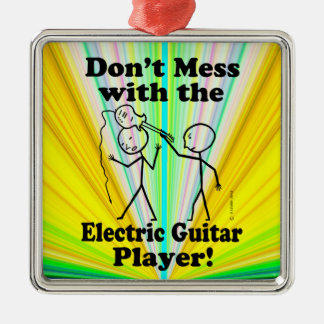 Nicht mit dem elektrischen Gitarrenspieler durchei Ornament Aus Metall