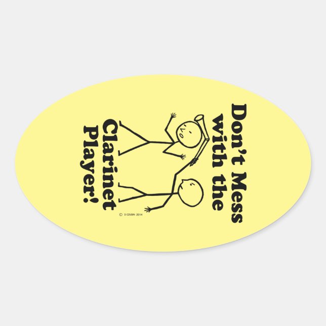 Nicht mit dem Klarinettenspieler-Oval-Aufkleber an Ovaler Aufkleber (Vorderseite)