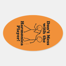 Nicht mit dem Oval-Aufkleber des Harmonica Players Ovaler Aufkleber