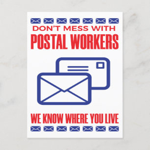 Nicht mit dem Postarbeiter-Funny Mail-Carrier zusa Postkarte