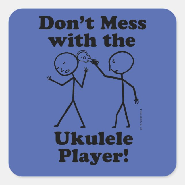 Nicht mit dem Ukulele Player Square Sticker verwec (Vorderseite)