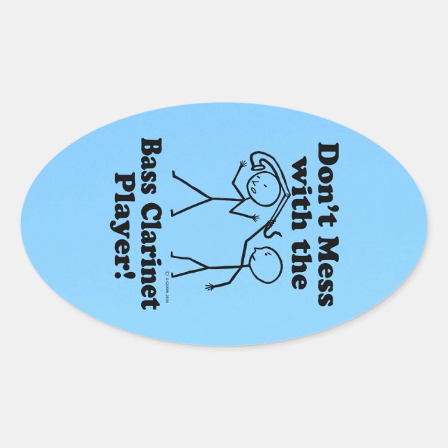 Nicht mit der Bassklarinette-Player-Oval-Stic verw Ovaler Aufkleber (Vorderseite)