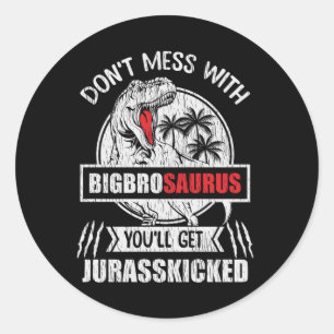 Nicht mit der Familie Saurus Dinosaurier des Große Runder Aufkleber