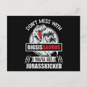 Nicht mit der großen Schwester Saurus Dinosaur-Fam Postkarte