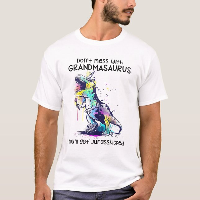 Nicht mit Grandmasaurus T Rex Dinosaurier Juras du T-Shirt (Vorderseite)