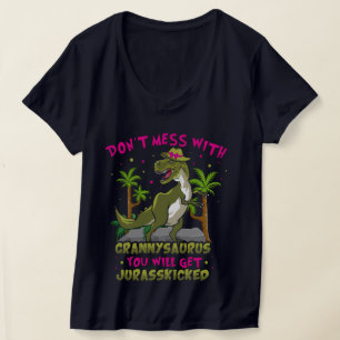 Nicht mit Grannysaurus V-Neck-T - Shirt durcheinan