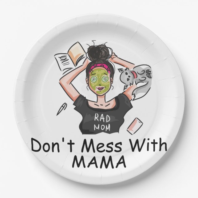 Nicht mit Mama durcheinander bringen Pappteller (Vorderseite)