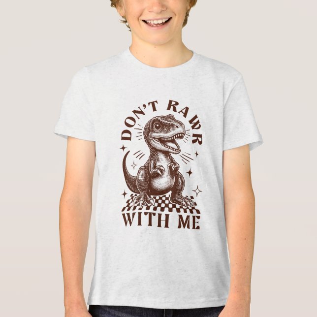 Nicht mit mir rawr - Dinosaurier Retro Tri-Blend Shirt (Vorderseite)