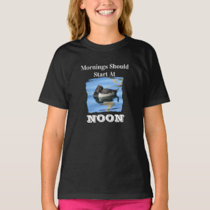 Nicht morning Person Sleepy Schwarz-weiß Ente T-Shirt