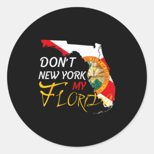 Nicht New York Mein Florida-Flagge Vintage Florida Runder Aufkleber