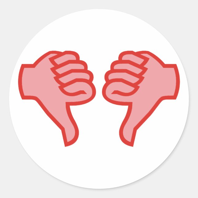 nicht not OK Daumen runter thumbs down Runder Aufkleber (Vorderseite)