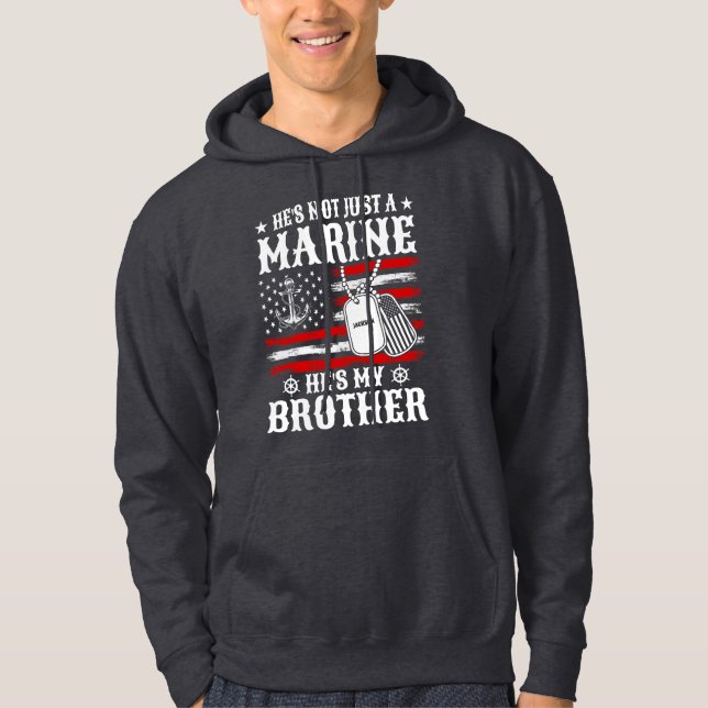 Nicht nur ein Marine, er ist mein Bruder Patriotis Hoodie (Vorderseite)