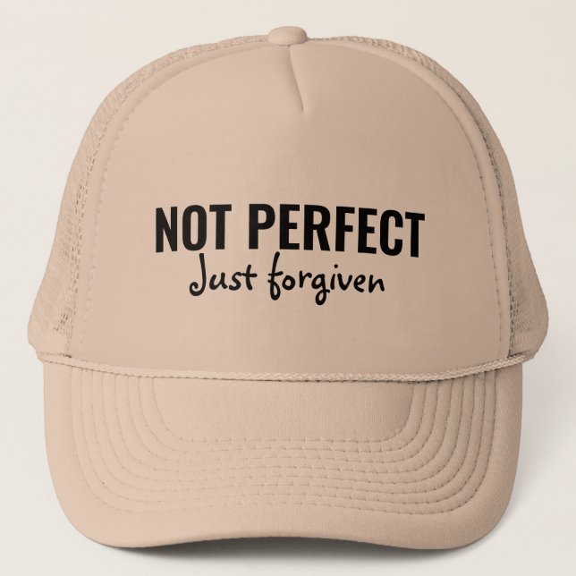 Nicht perfekt, nur vergeben, Bibelverse, Christlic Truckerkappe (Vorderseite)