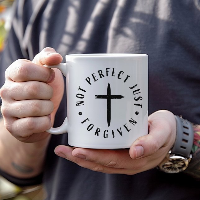 Nicht perfekt, nur vergeben, der Glaube Inspiriert Kaffeetasse (Von Creator hochgeladen)
