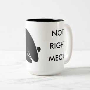 Nicht rechte Meow-Kaffee-Tasse Zweifarbige Tasse