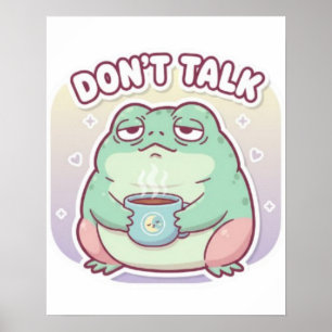 Nicht reden Poster Süßer genervter Frosch Meme Äst